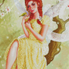 Spring Fairy And Bird Diamond Painting Art