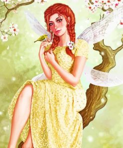 Spring Fairy And Bird Diamond Painting Art