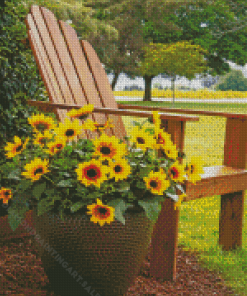 Sunflower With Chair Diamond Painting Art