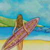 Surfer Girl Diamond Painting Art