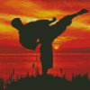 Taekwondo Man Sunset Diamond Painting Art