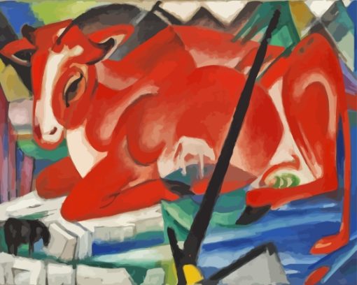 The World Cow By Franz Marc Diamond Painting Art