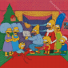 The Simpsons Celebrating Christmas Diamond Painting Art