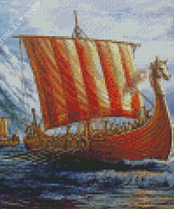 Viking Ship Drakkar Diamond Painting Art