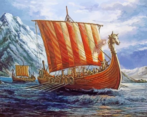 Viking Ship Drakkar Diamond Painting Art