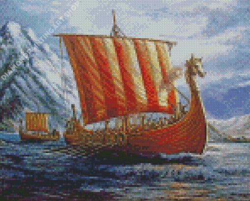 Viking Ship Drakkar Diamond Painting Art