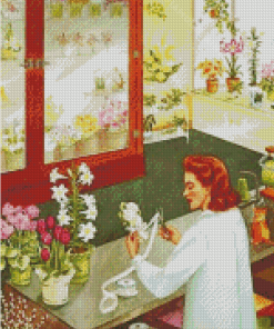 Vintage Flowers Shop Diamond Painting Art