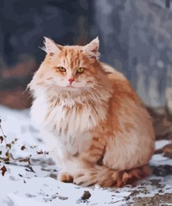 Winter Cat Pet Diamond Painting Art