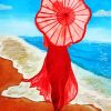 Woman Carrying Umbrella Diamond Painting Art