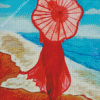 Woman Carrying Umbrella Diamond Painting Art