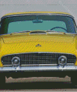 Yellow Thunderbird Classic Car Diamond Painting Art