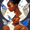 Abstract Black Women And Butterflies Diamond Painting Art