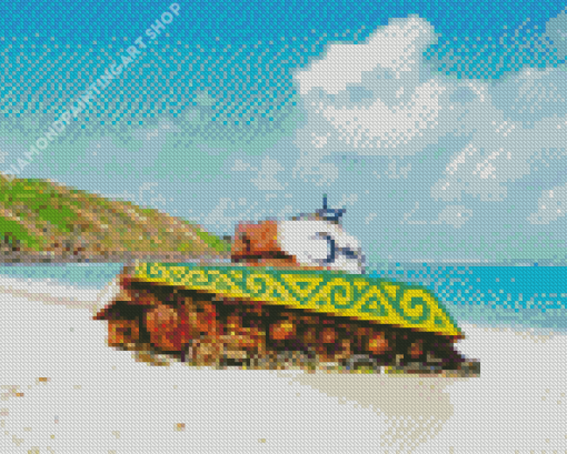 Aesthetic Flamenco Beach Diamond Painting Art