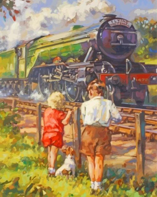 Aesthetic Flying Scotsman Diamond Painting Art