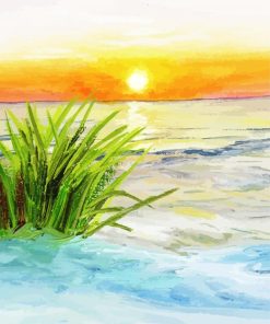 Aesthetic Sunrise On Beach Diamond Painting Art
