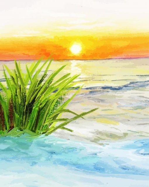 Aesthetic Sunrise On Beach Diamond Painting Art