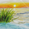 Aesthetic Sunrise On Beach Diamond Painting Art