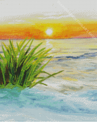 Aesthetic Sunrise On Beach Diamond Painting Art