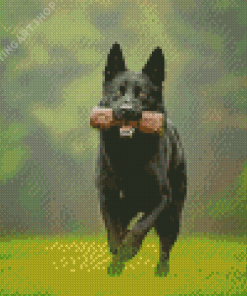 Black German Shepherd Dog Diamond Painting Art