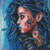 Black Snake Woman Diamond Painting Art