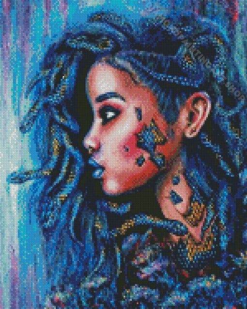 Black Snake Woman Diamond Painting Art