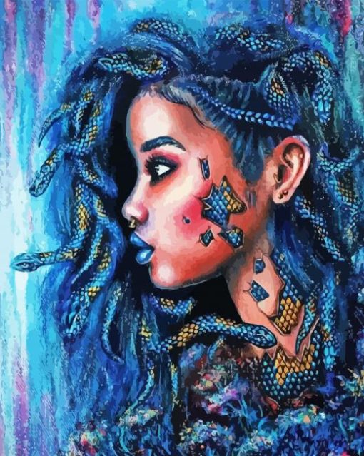 Black Snake Woman Diamond Painting Art