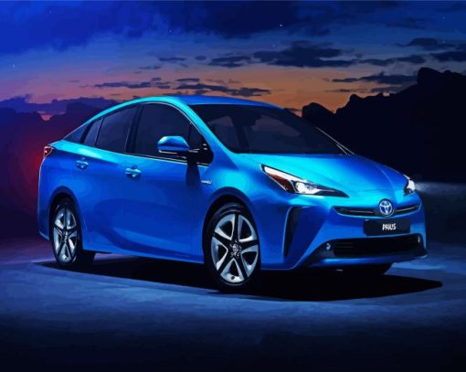 Blue Prius Diamond Painting Art