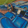 Blue Corvette Interior Diamond Painting Art