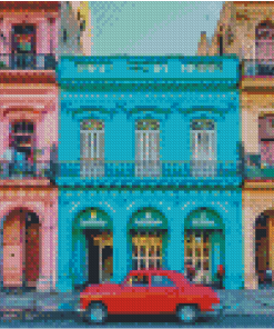Colorful Buildings Kuba Diamond Painting Art