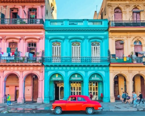Colorful Buildings Kuba Diamond Painting Art