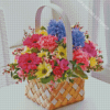 Colorful Spring Flowers Basket Diamond Painting Art