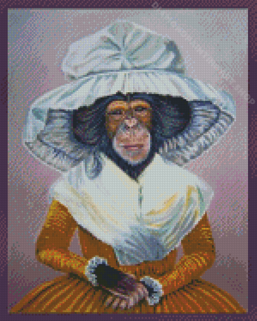 Lady Monkey Diamond Painting Art