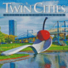 Minneapolis Saint Paul Twin Cities Poster Diamond Painting Art