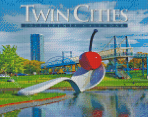 Minneapolis Saint Paul Twin Cities Poster Diamond Painting Art