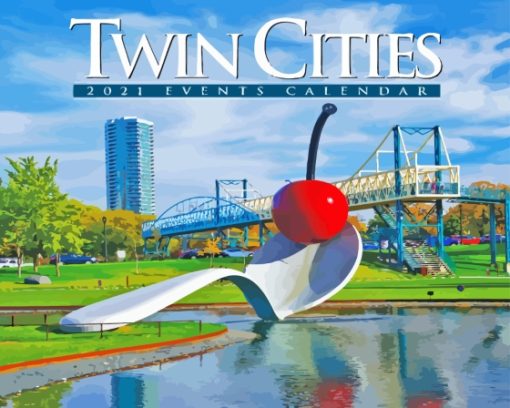 Minneapolis Saint Paul Twin Cities Poster Diamond Painting Art