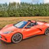 Orange C8 Convertible Corvette Diamond Painting Art