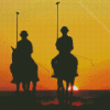 Polo Players And Horses Silhouette Diamond Painting Art