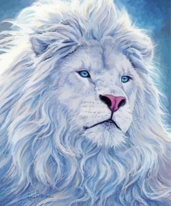 White Lion Diamond Painting Art