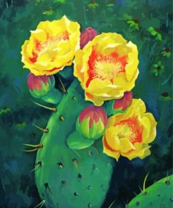Yellow Cactus Flower Diamond Painting Art