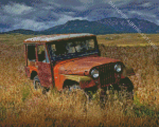Abandoned Jeep Diamond Painting Art