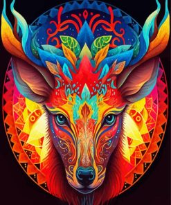 Abstract Colorful Deer Head Diamond Painting Art