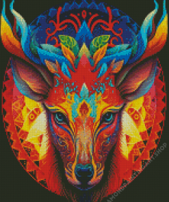 Abstract Colorful Deer Head Diamond Painting Art