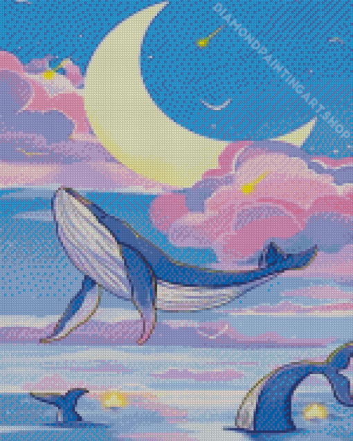 Aesthetic Whale Diamond Painting Art