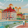 Annecy France City Poster Diamond Painting Art