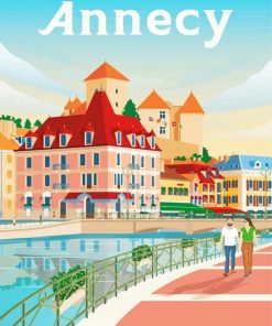Annecy France City Poster Diamond Painting Art