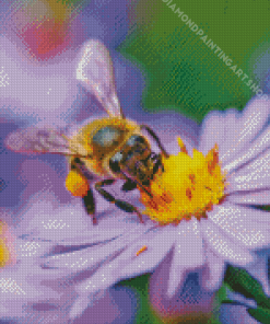 Bee On Flower Diamond Painting Art
