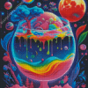 Colorful Psychedelic Glass Diamond Painting Art