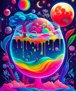Colorful Psychedelic Glass Diamond Painting Art