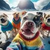 Dogs Friends Taking Selfie Diamond Painting Art