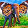 Elephant Wings Diamond Painting Art